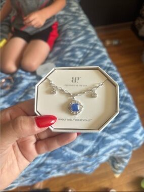 Bo Silver Necklace with Blue Gemstone Pendant